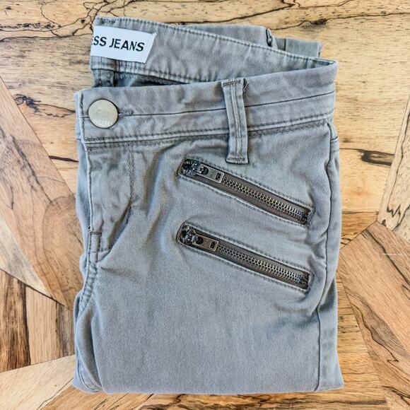 Express Stone Wash Gray Ankle Legging Stella Low Rise Zipper Accents, Women's 00 - Picture 3 of 10